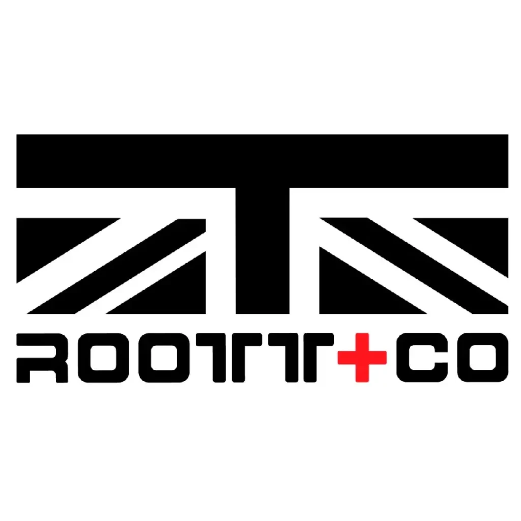 Logo de Roott+co color negro con rojo - Efficommerce